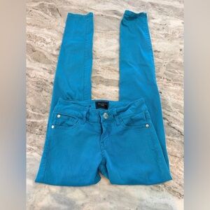 Celebrity Pink Teal Skinny Jeans Stretch Denim Size 0 / 24